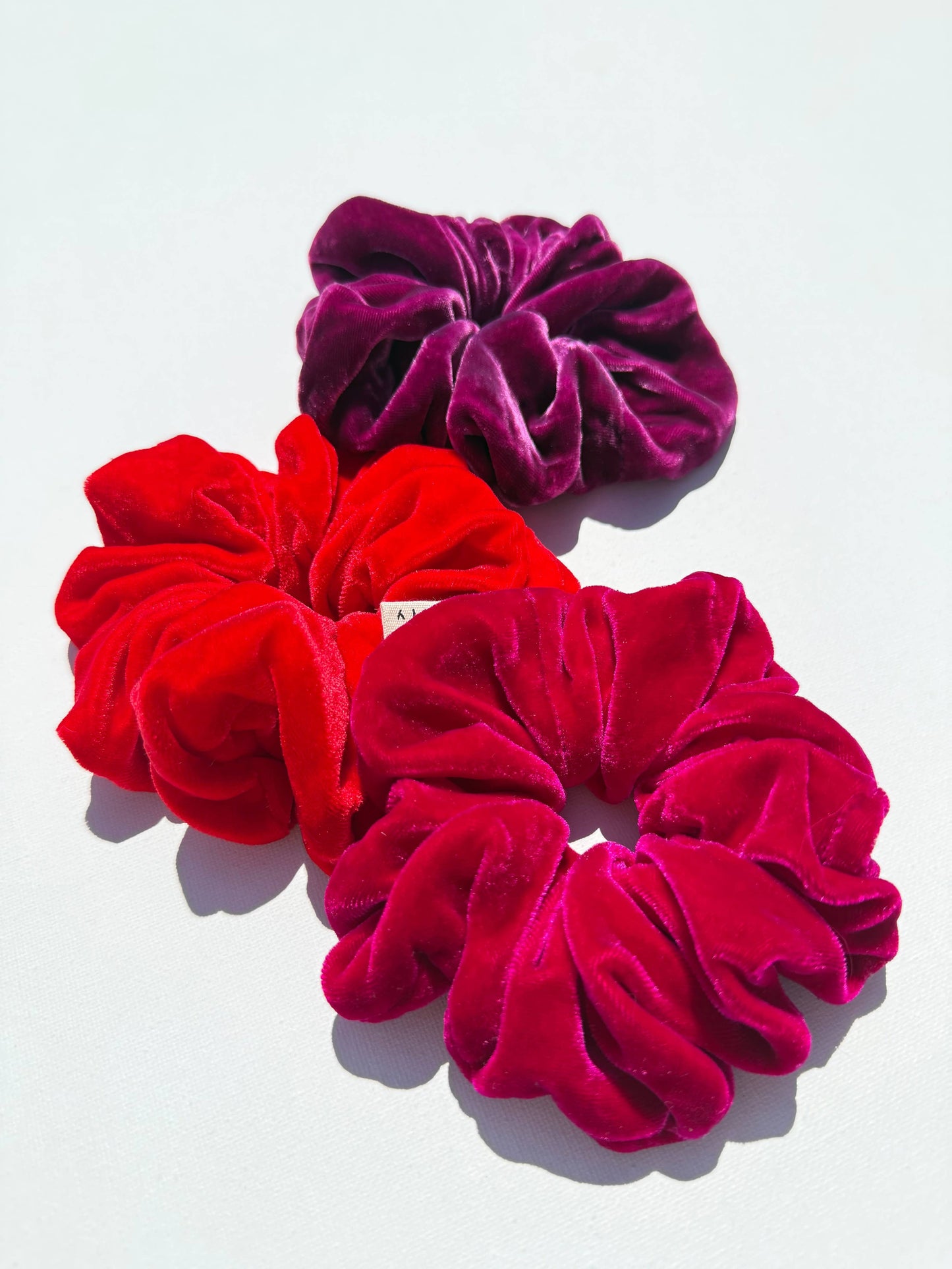 Billy Bamboo SILK VELVET SCRUNCHIES - crystal bright
