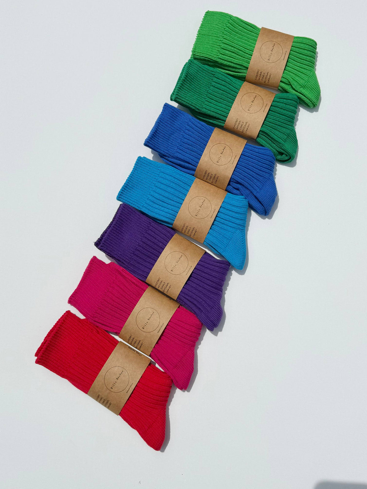 RIBBED COTTON HIGH SOCKS - Crystal bright