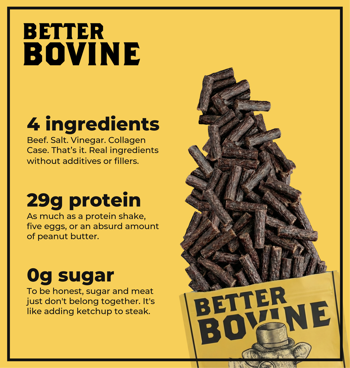 Better Bovine 100% Grassfed Beef Sticks
