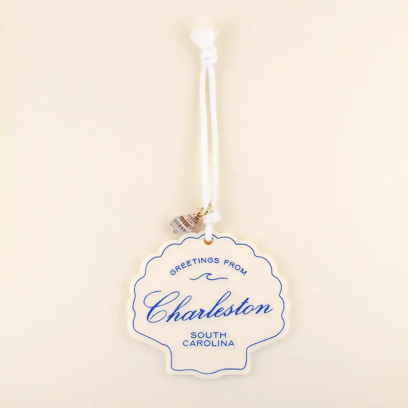 Greetings from Seashell Charm Ornament