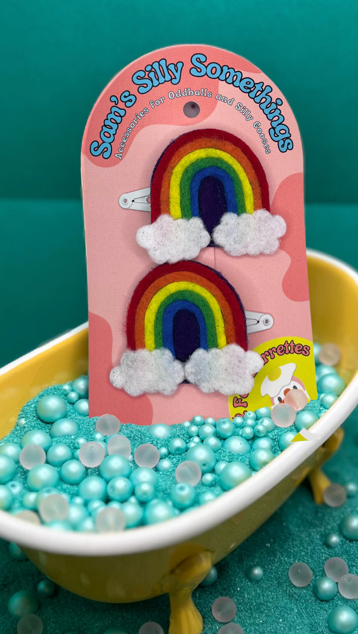 Rainbow Barrettes | Felt Barrettes | Hair Accessories