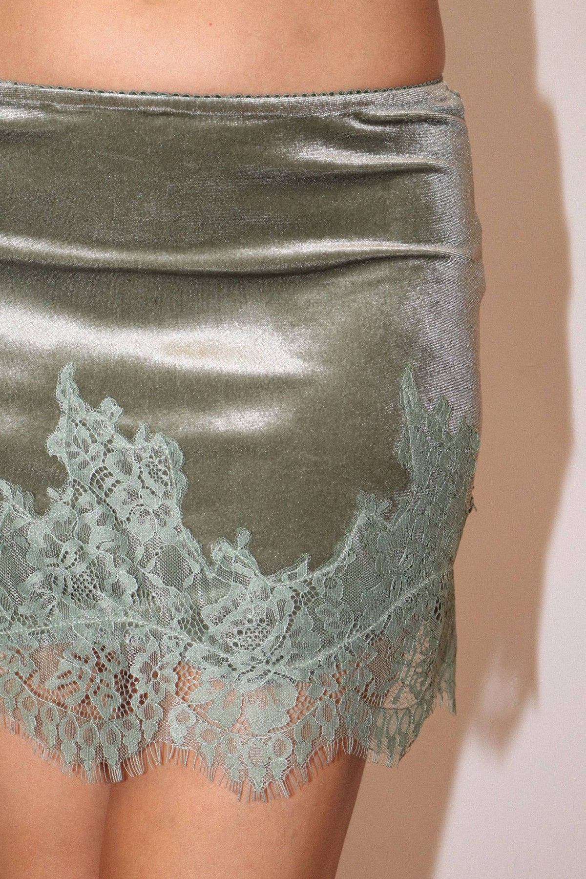 Mini Velvet Lace Mini Skirt