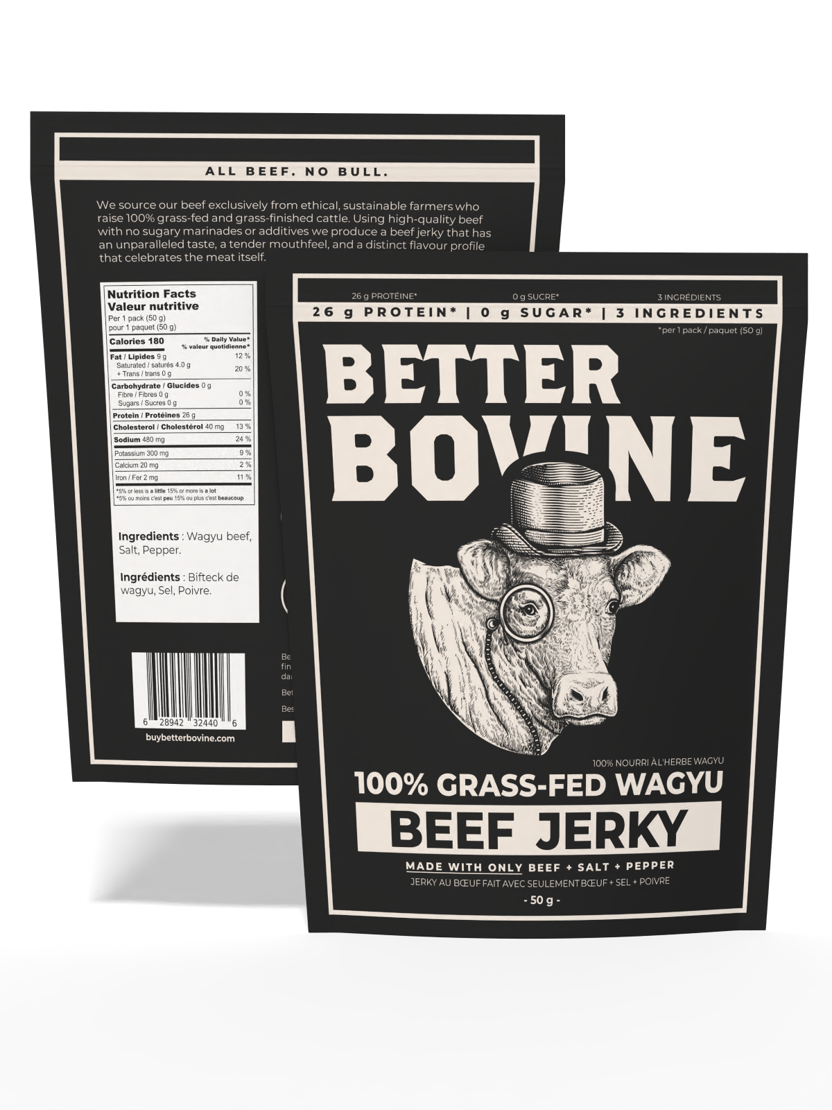Better Bovine 100% Grassfed Wagyu Beef Jerky