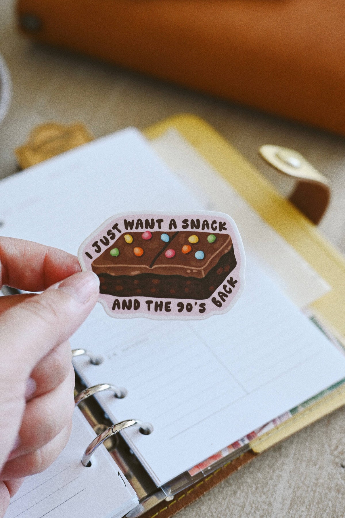 Snack 90's Back - Retro Cosmic Brownie Vinyl Sticker