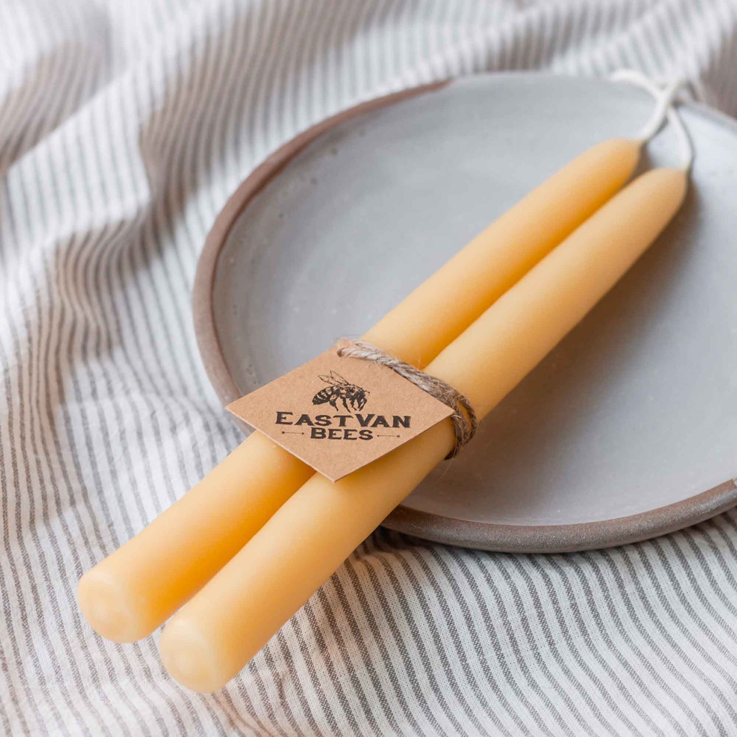 Hand-dipped beeswax taper Candles- 8"