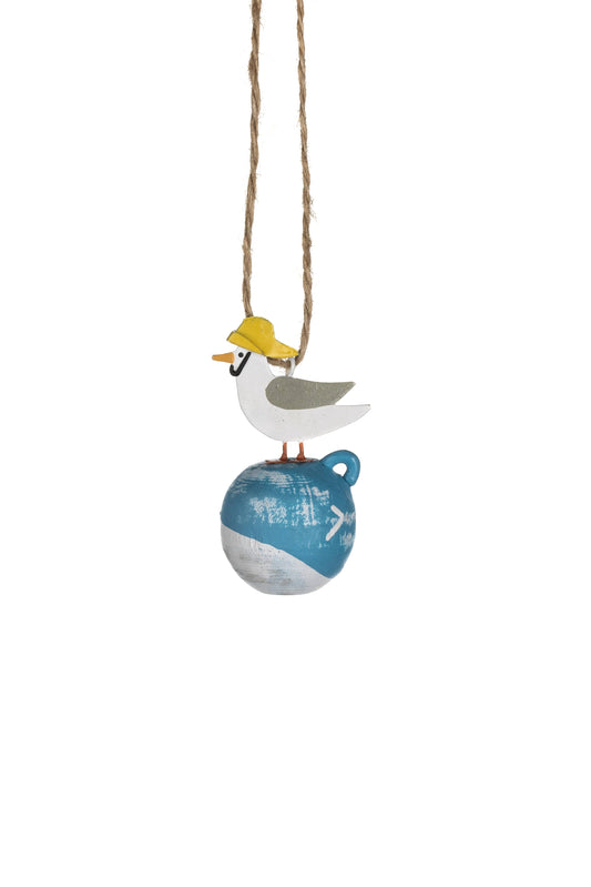 Seagull On Bouy Hanging