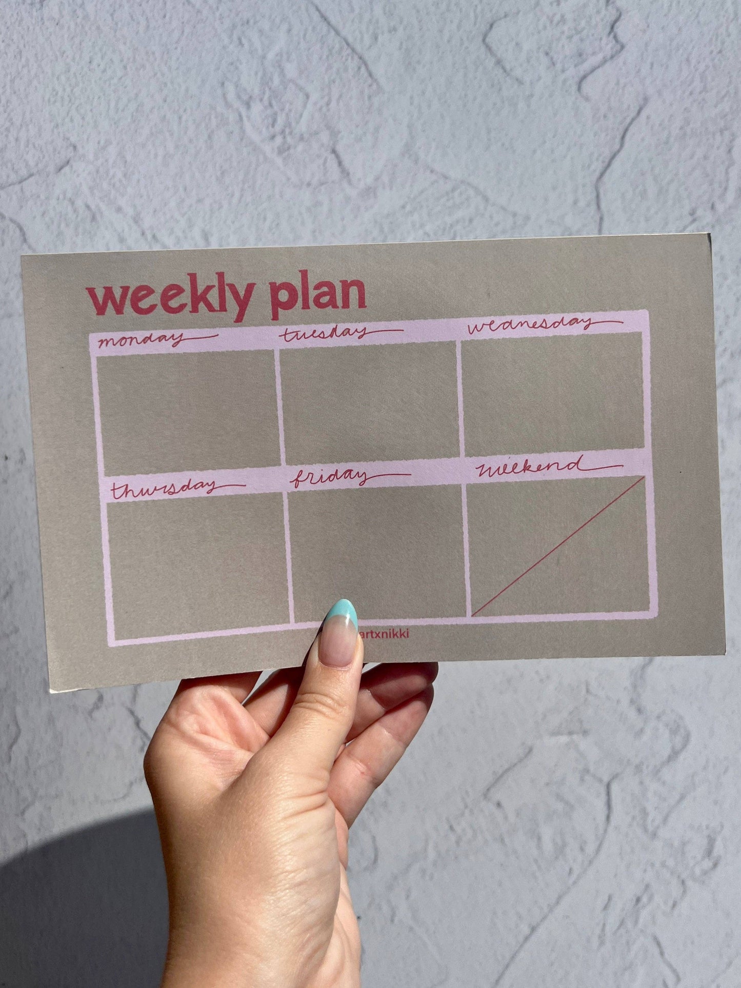 "weekly planner" notepad: 50 pages