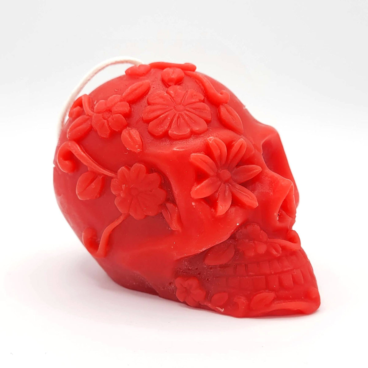 Beeswax Candle- Flower Skull