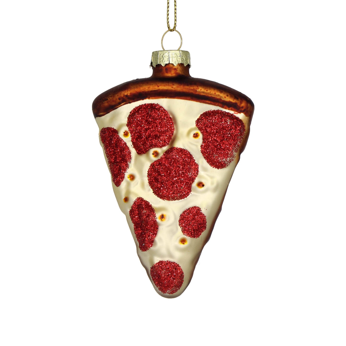 Pizza Vintage Glass Ornament