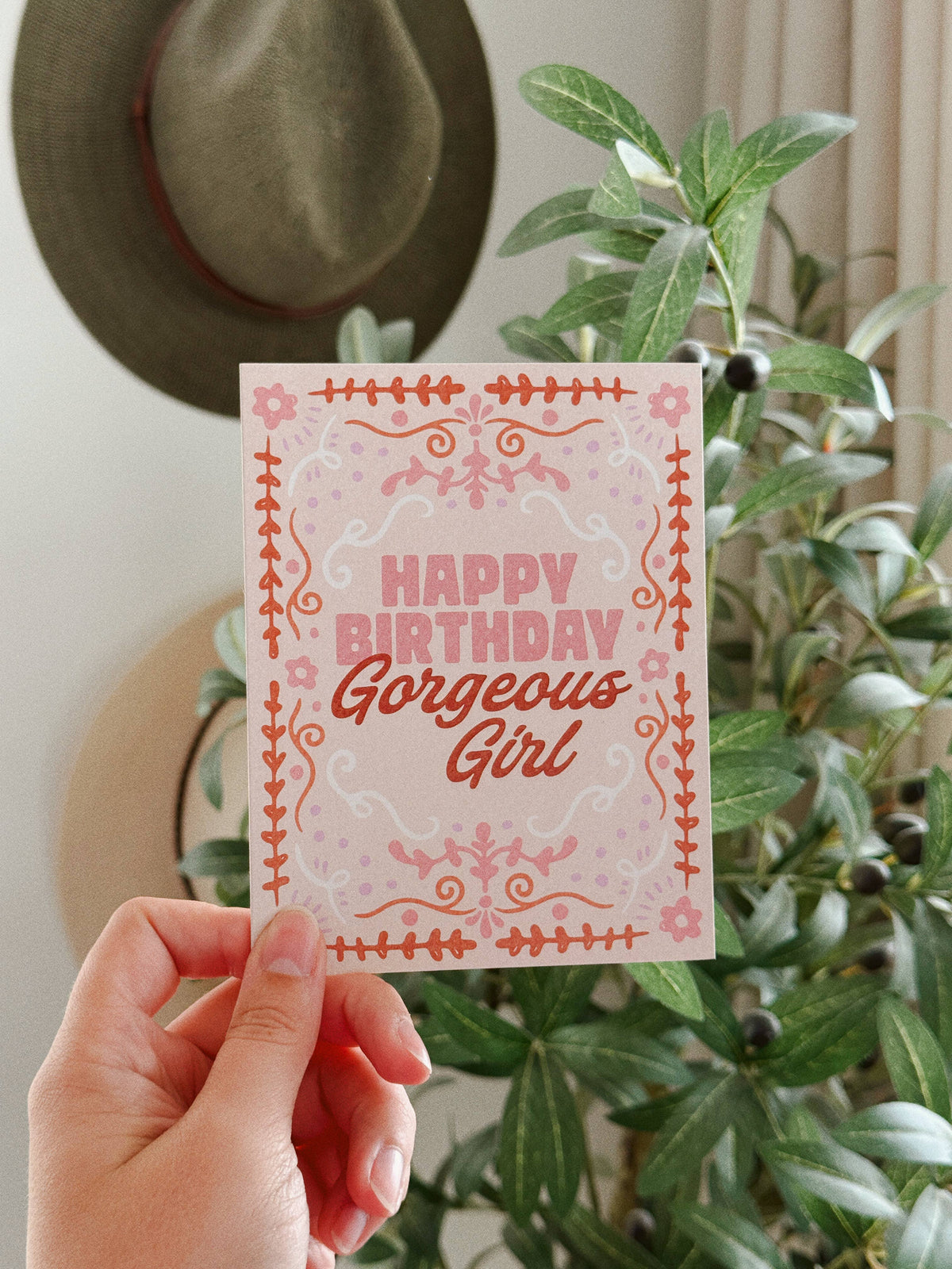Happy Birthday Gorgeous - Autumn Meadow Folk Card