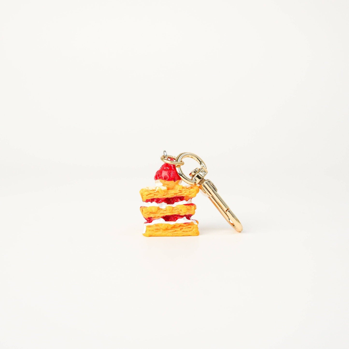 Strawberry Cake Keychain | Miniature Strawberry Shortcake Key Chain | Dessert Keyring | Cute Accessories Gift