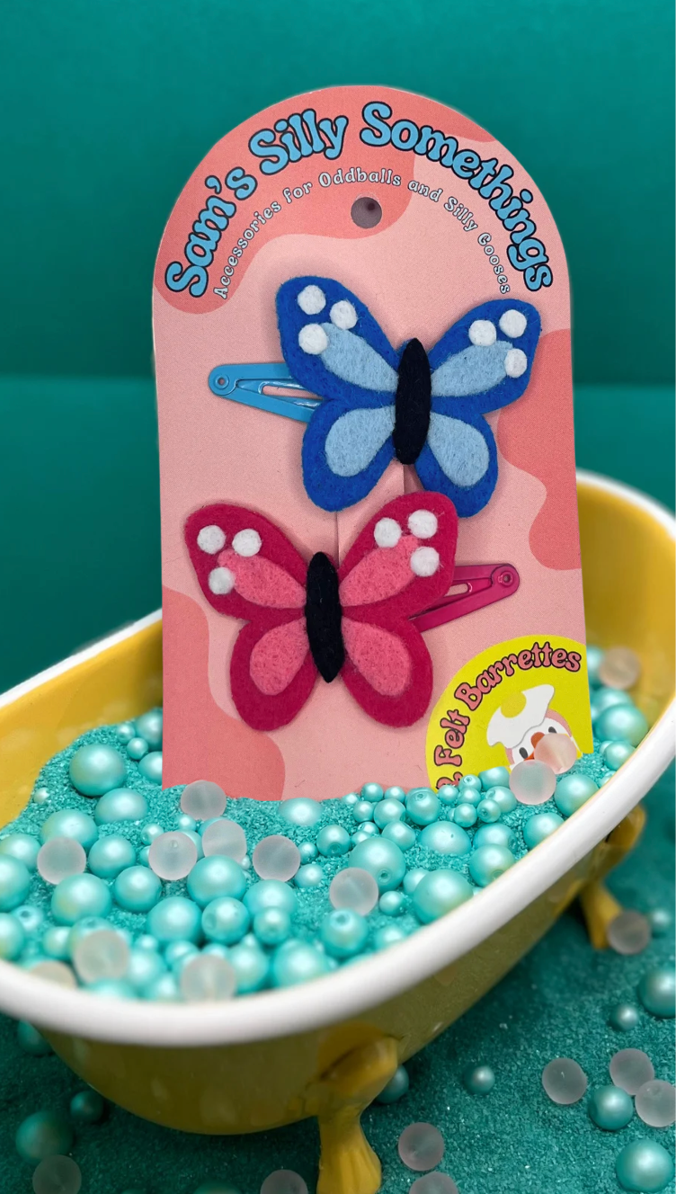 Butterfly Barrettes | Felt Barrettes | Hair Accessories