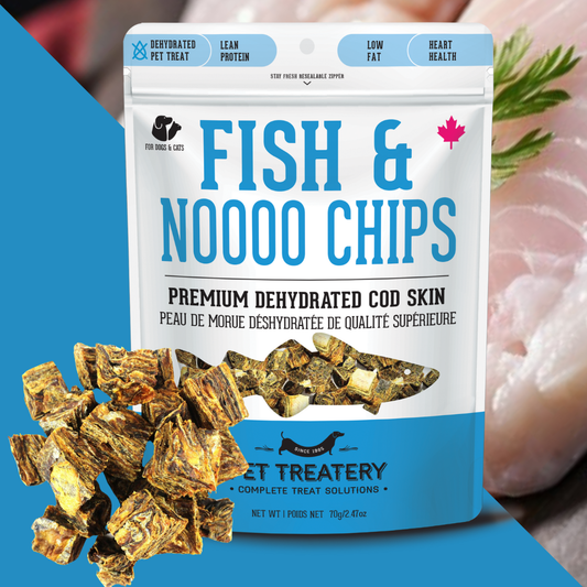 Fish & Noooo Chips: Cod Skin Dehydrated Pet Treats: High-Protein & Low-Calorie