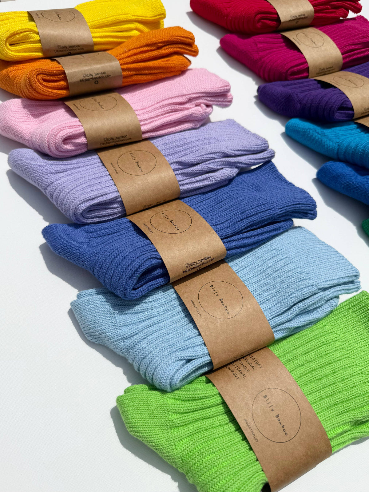 RIBBED COTTON HIGH SOCKS - Crystal bright