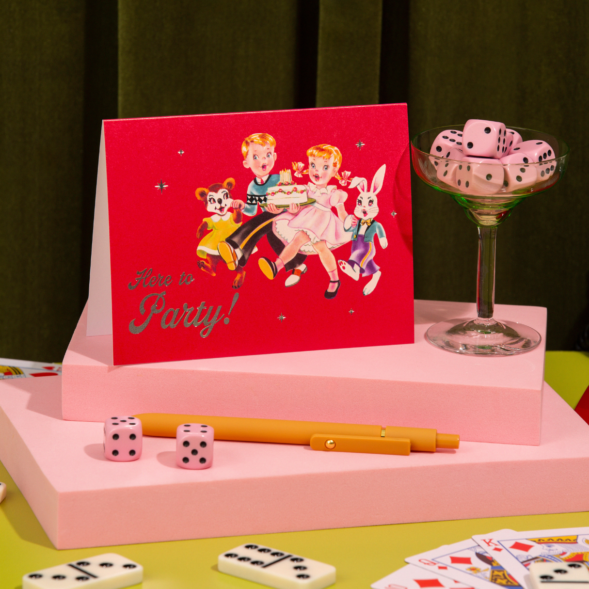 Here to Party! – Foil Birthday Card