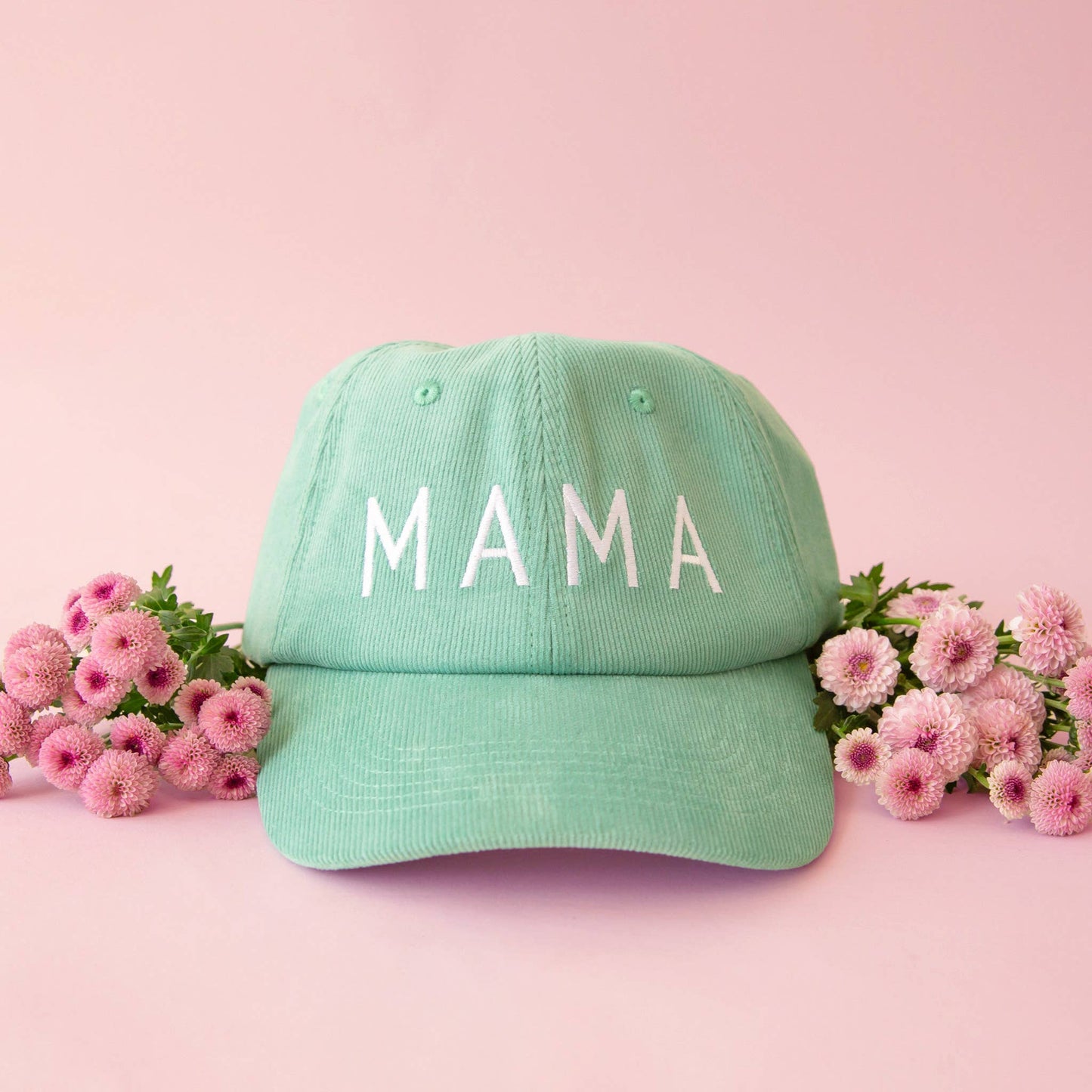 Mama Corduroy Baseball Hat  | Turquoise