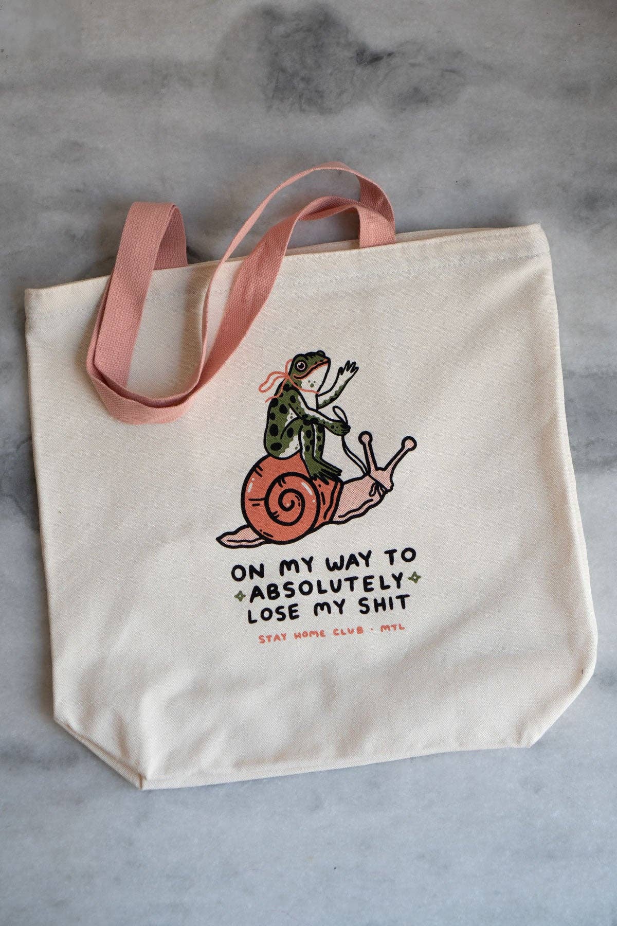 On my way to absolutely Lose my Shit Big Zip Tote  | Huge Zippered Canvas Tote - stay home club