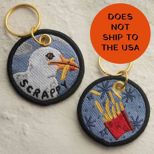 Scrappy Seagull - Embroidered Keychain
