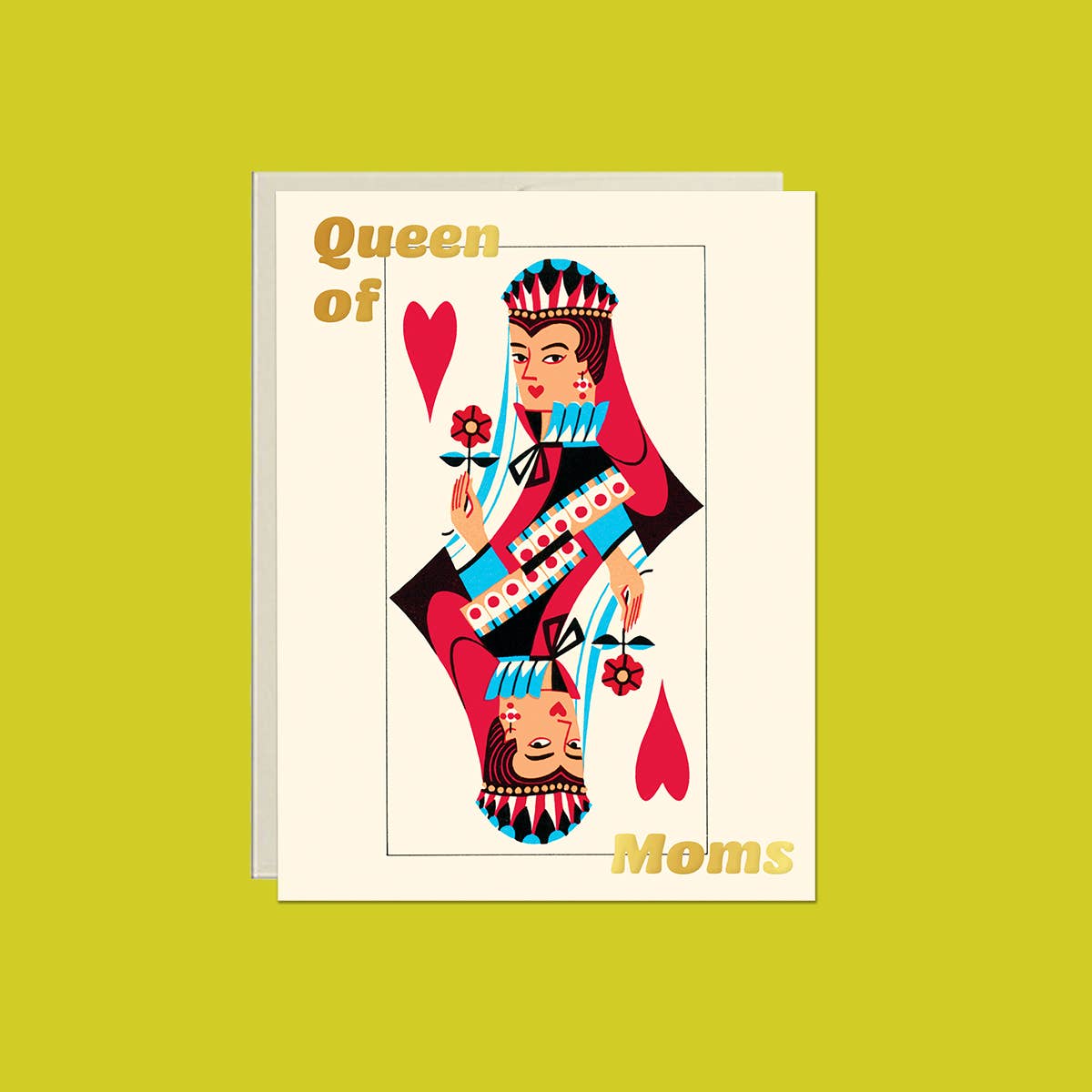 Queen of Moms Vintage Playing Card – Foil Mother’s Day Card