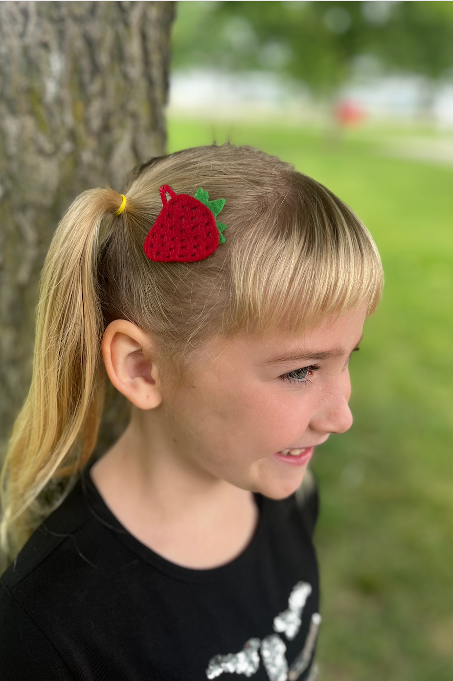 Strawberry Barrettes | Felt Barrettes | Hair Accessories