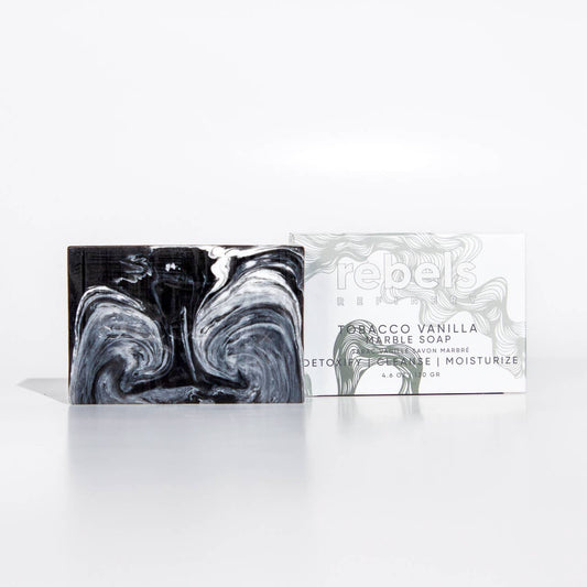 Rebels Refinery- Charcoal Marble Soap - Tobacco Vanilla